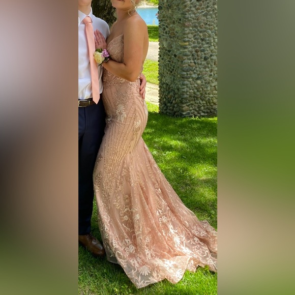 Gorgeous brand new rose gold prom dress - Picture 3 of 4